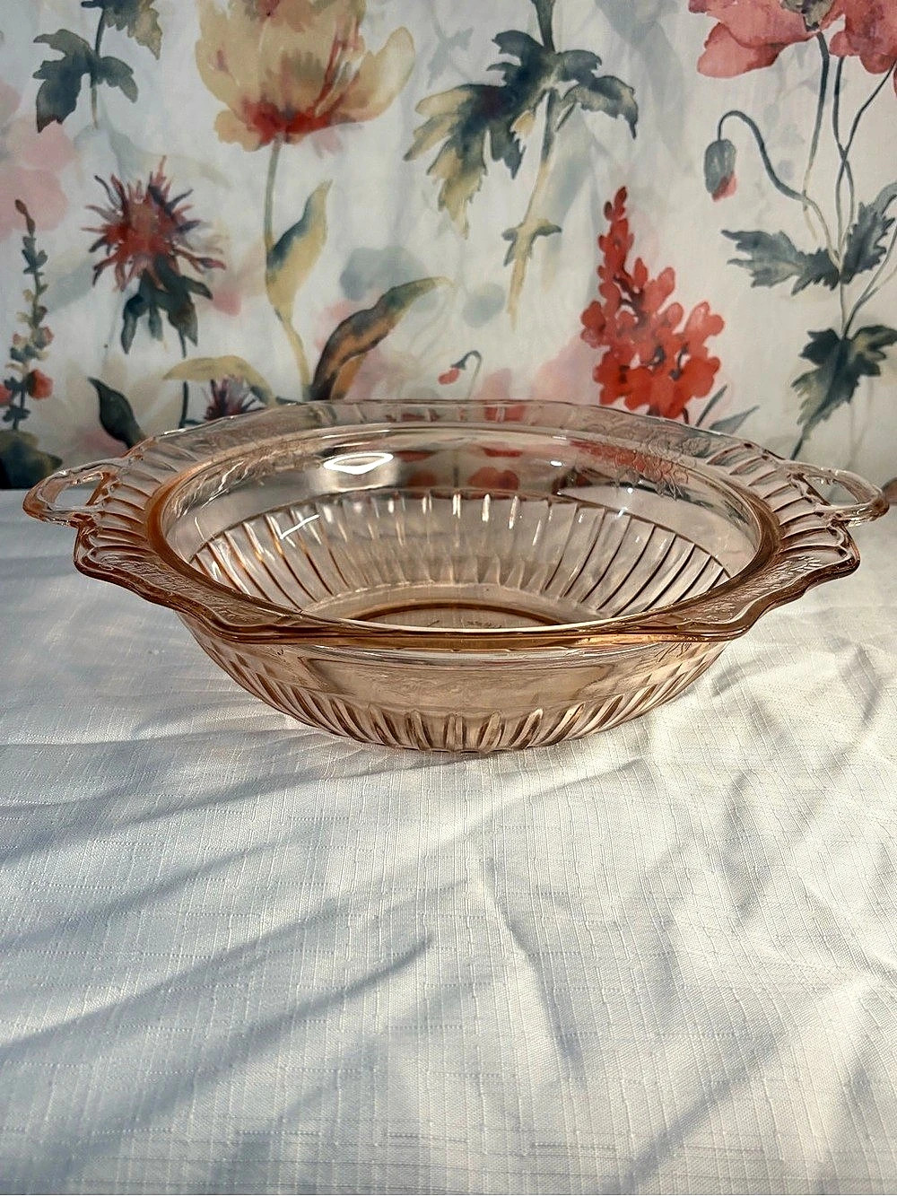 Vintage Pink Depression Glass Serving Dish
